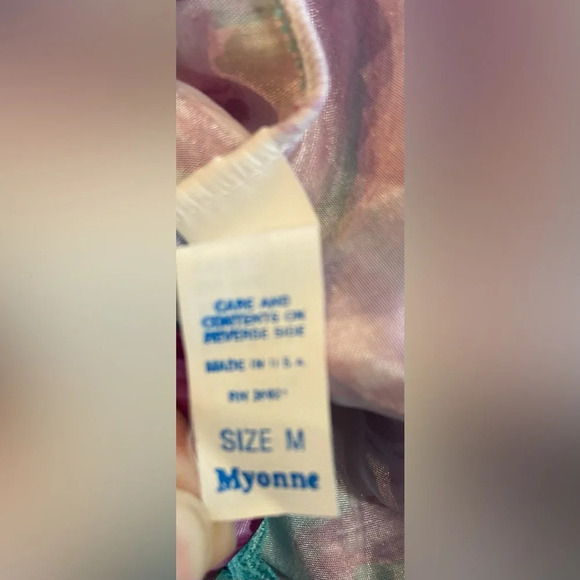 MYONNE Vintage 80s 90s Lingerie Set Purple Floral Design NWT Size Medium US Made - Picture 12 of 15